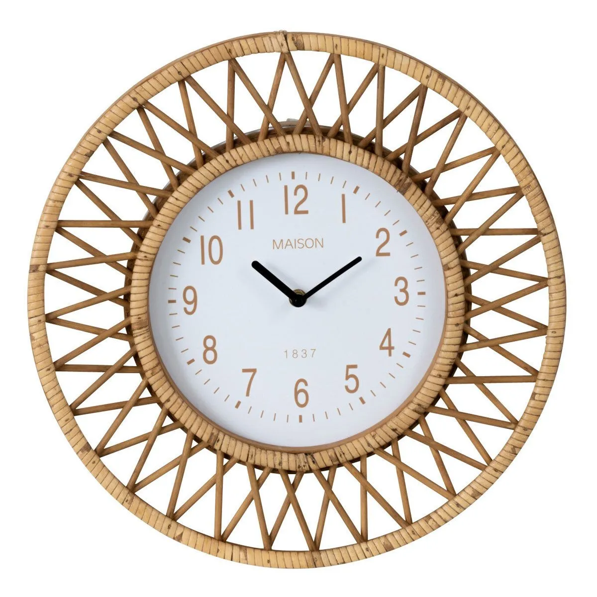 Paris Prix Beige Horloge Murale Rotin
