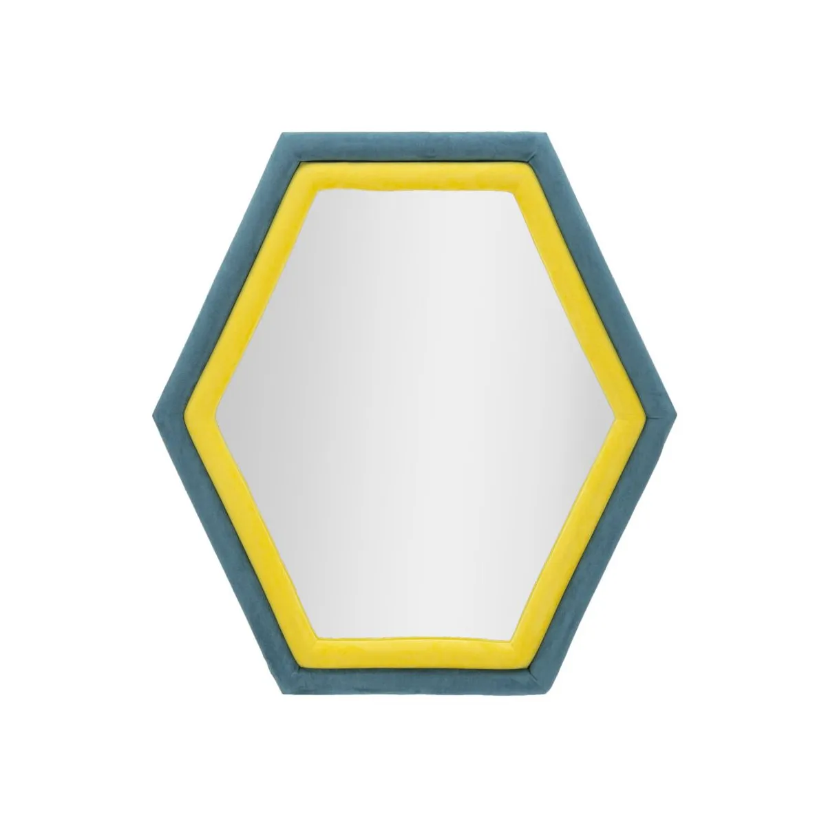 GENERIQUE - Miroir Mural Hexagonal - 80 cm - Bleu et Jaune - Image 3