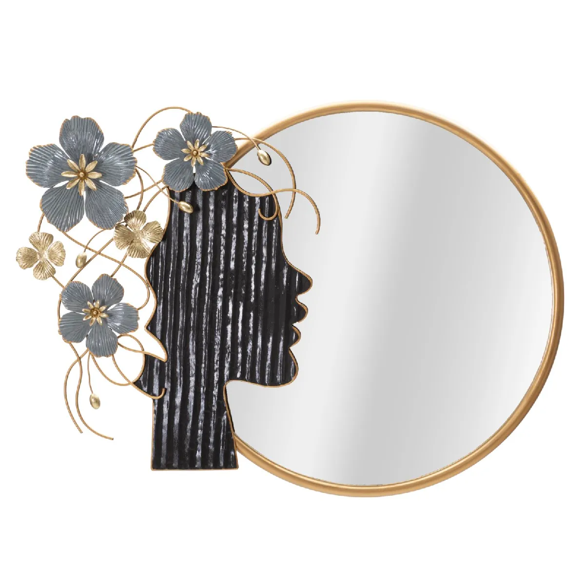 Miroir mural en métal multicolore 81,9 x 7 x 61 cm