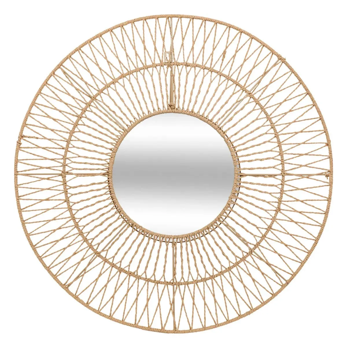 Atmosphera Beige Miroir Mural Rond Corde