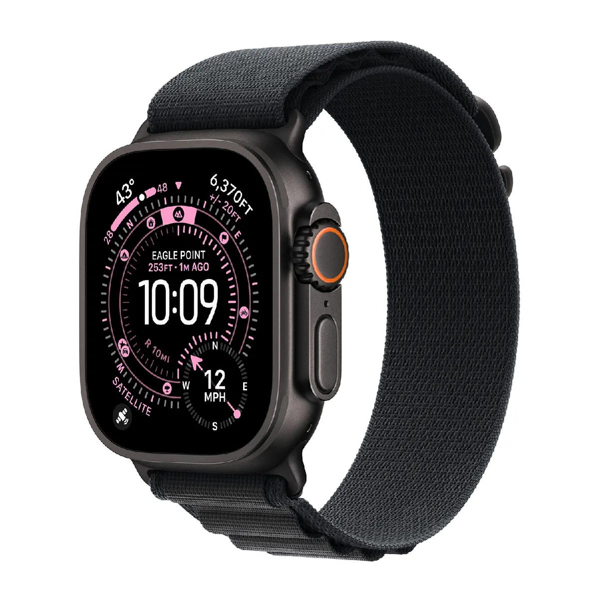 Bracelet Alpine Loop pour Apple Watch Series 1 - 11 / SE / Ultra (44/45/46/49 mm) - Taille M - Black / Black Titanium