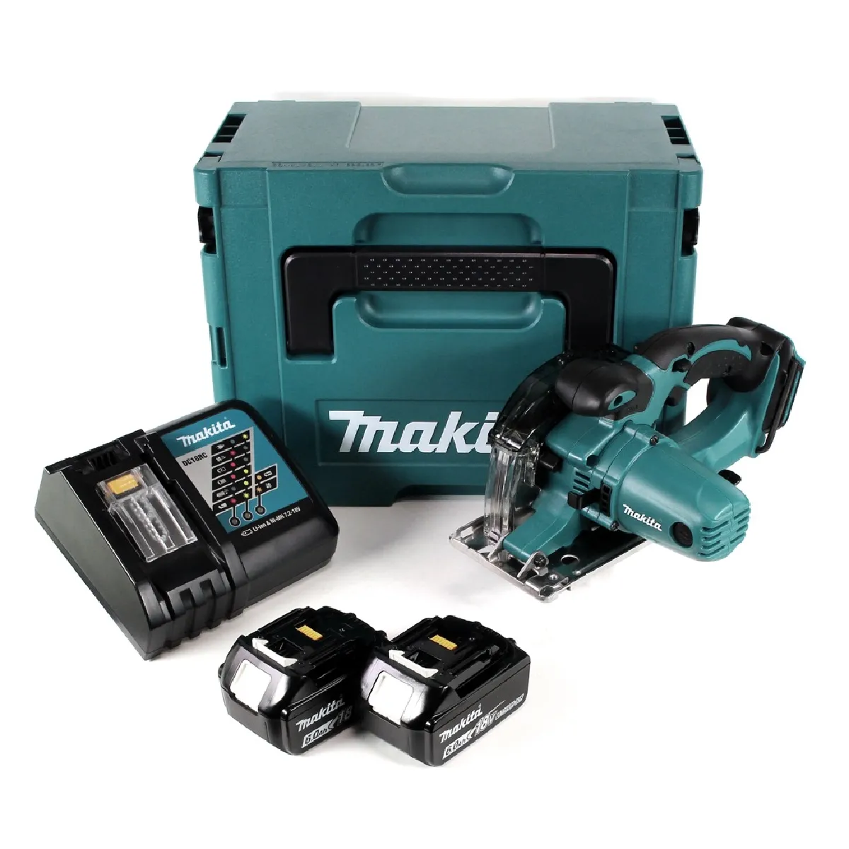 Makita DCS 552 RGJ 18 V sans fil scie circulaire manuelle pour métaux 136 mm en Makpac + 2x 6 0 Ah batterie et chargeur + lame de scie et lunettes de protection - vue 2