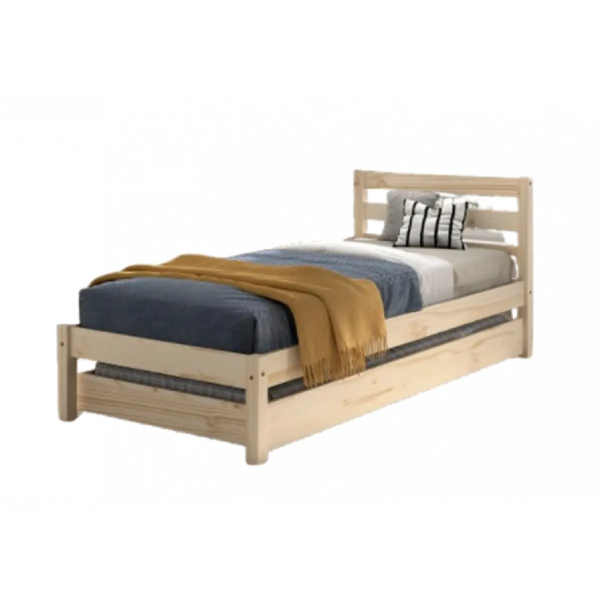 Lit PINO naturel 90x200 - Sommier + tiroir-lit Lit PINO naturel 90x200 - Sommier + tiroir-lit