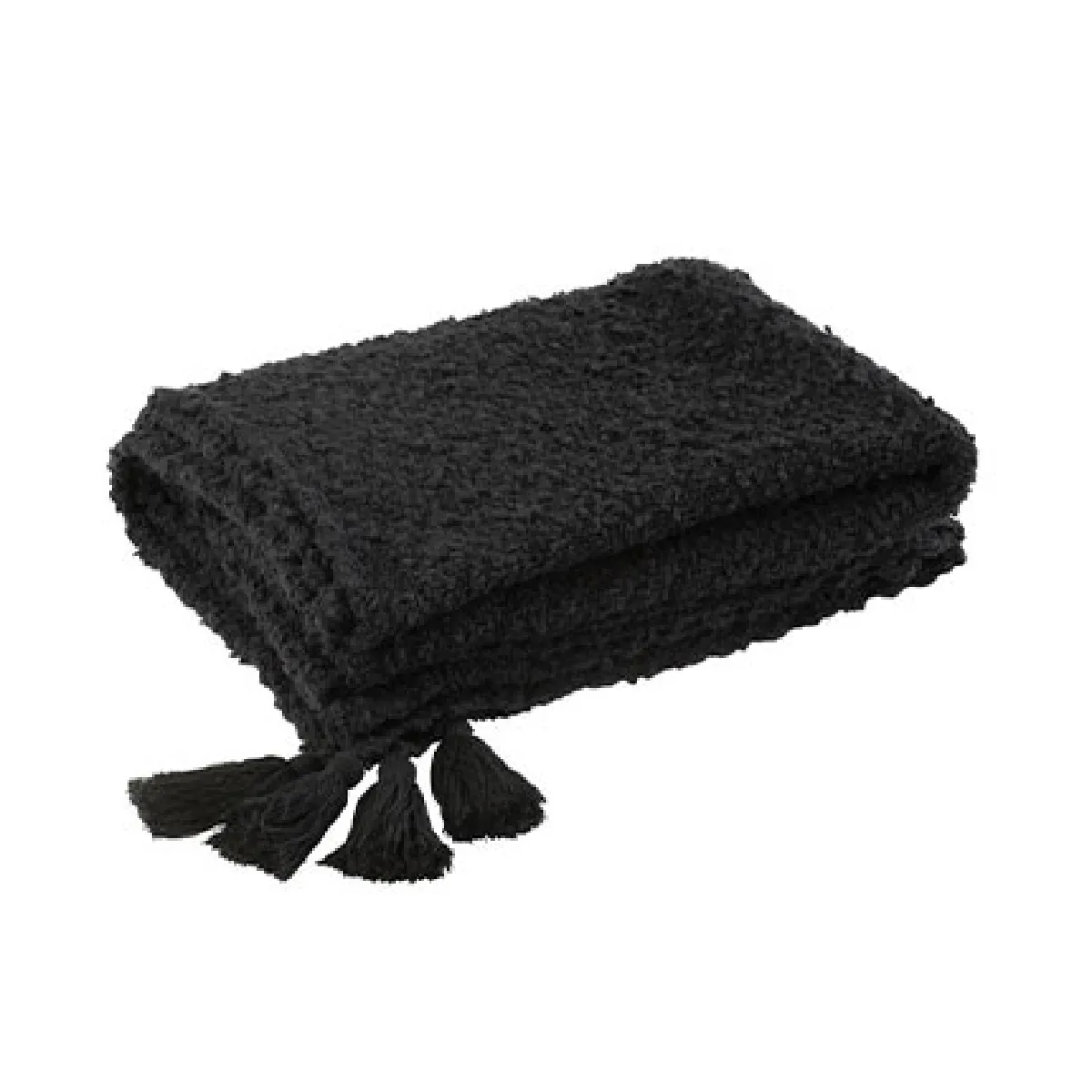 Mes Noir Plaid 130X180 Cm En Tissu Coton