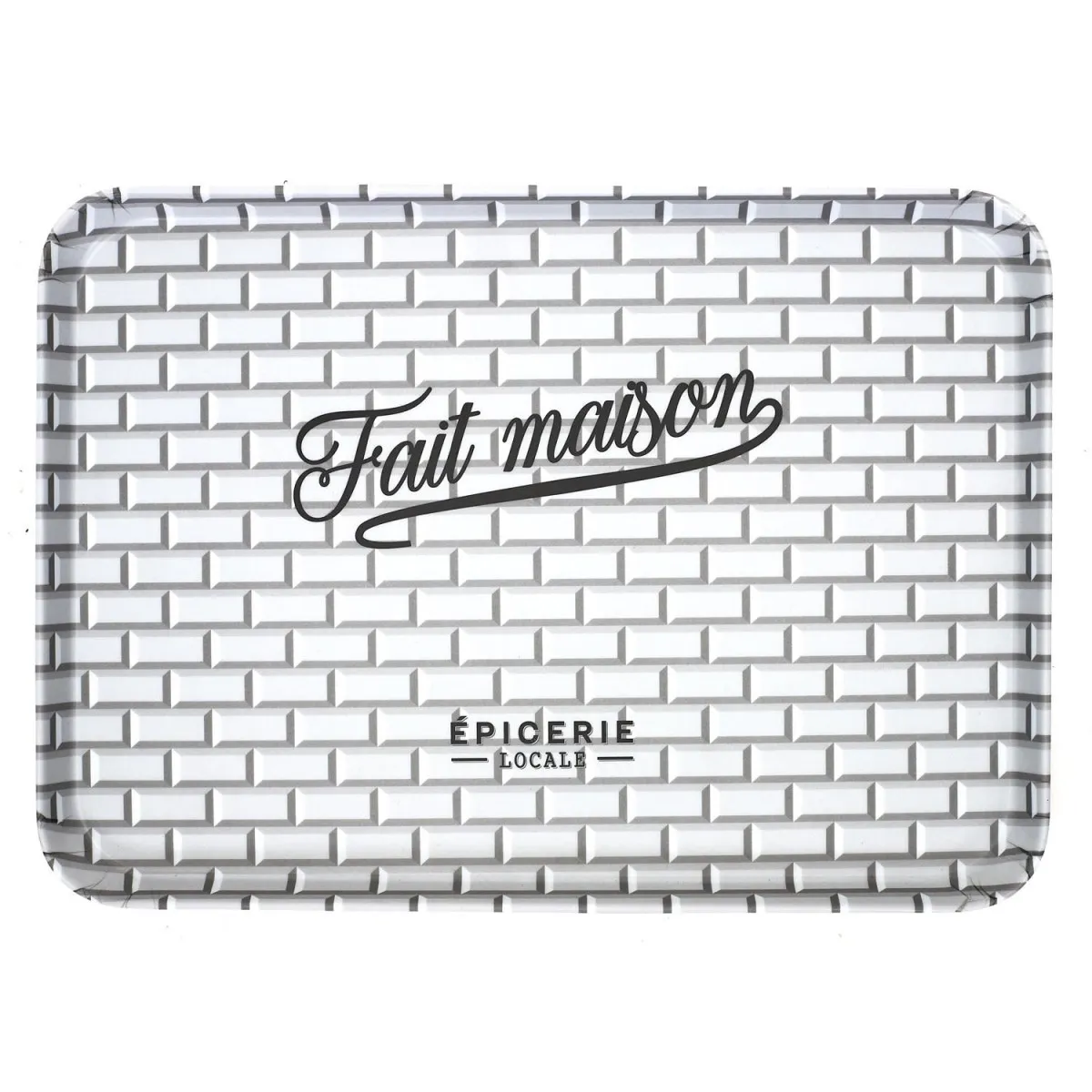 The Home Deco Factory Noir/Blanc Plateau De Service Brooklyn 42Cm &