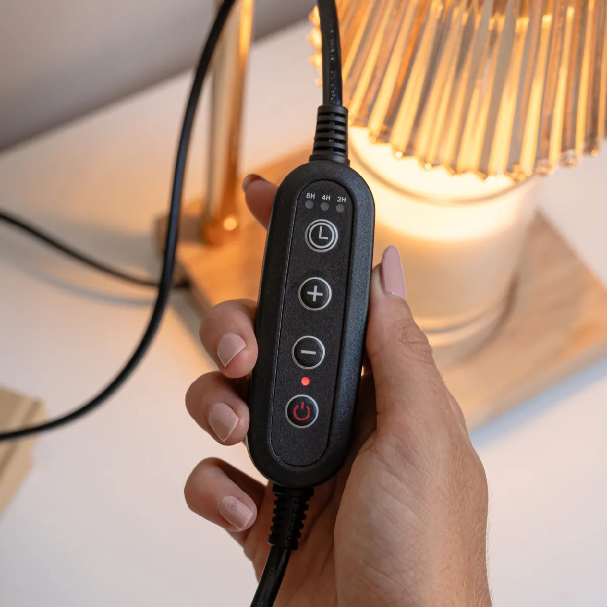 Lampe Chauffe Bougie Flamingueo Avec Minuterie Et Intensité Réglable - Lampe De Chevet Chauffante Doré/Blanc/Noir