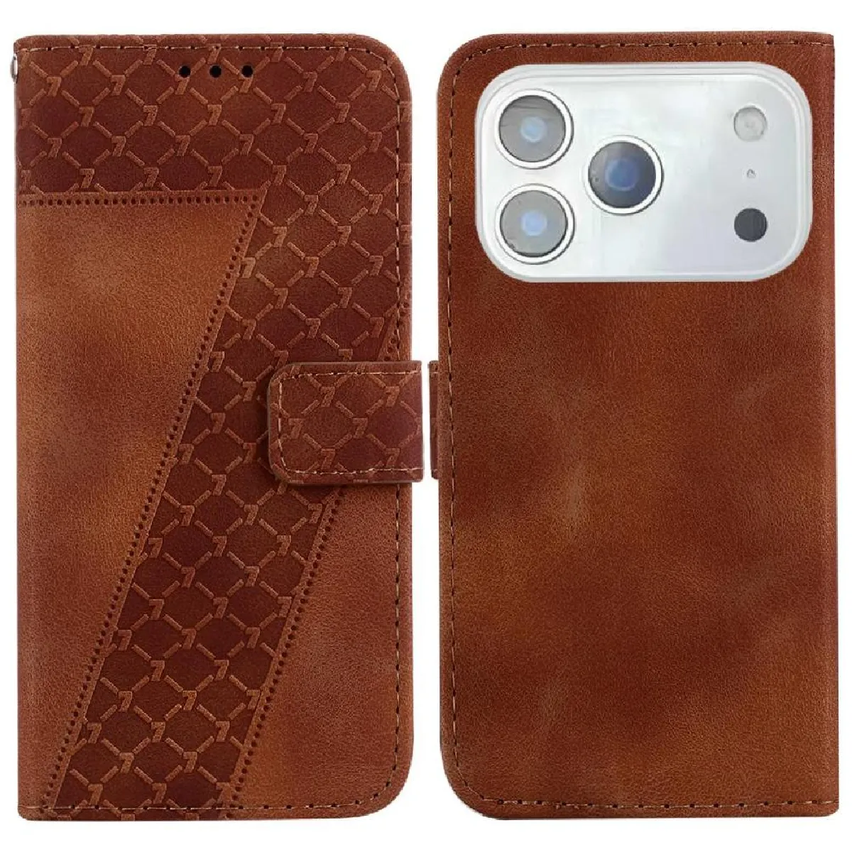 Étui Coque IPhone 11 à 17 Pro Max - Porte-cartes - Anti-choc - Silicone & Cuir - Neuf