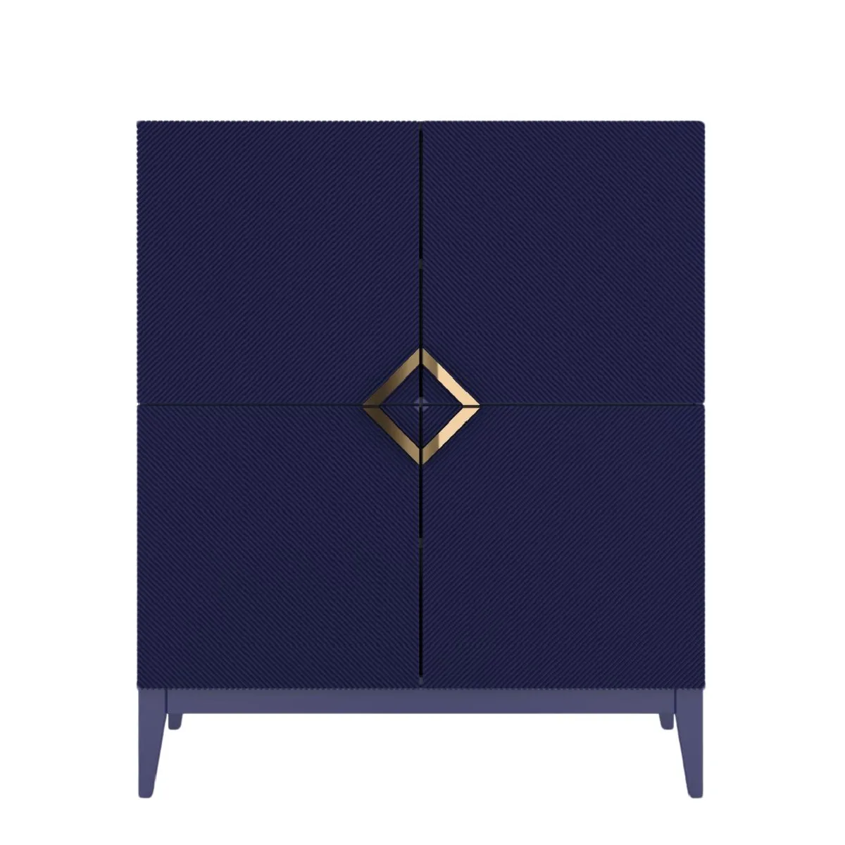 Visby Buffet haut en bois - Bleu marine