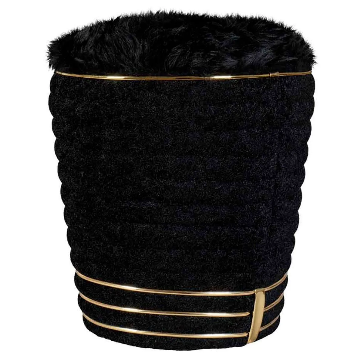 Tabouret Déco en Tissu Doric 50cm & Or - vue 1