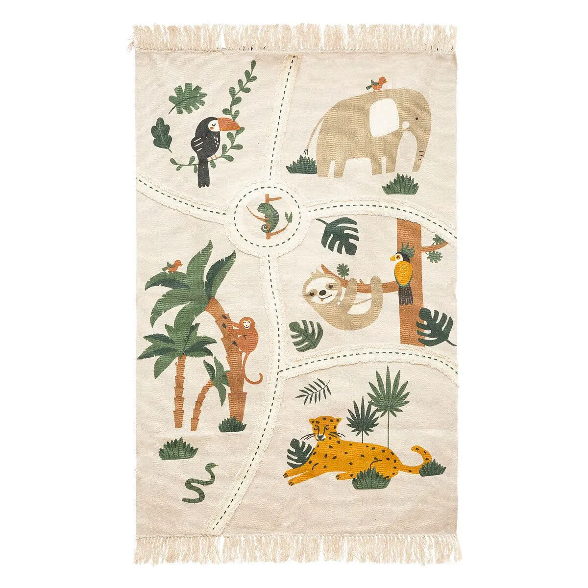 Atmosphera Tapis Enfant Jungle - 100 X 150 Cm - Multicolore