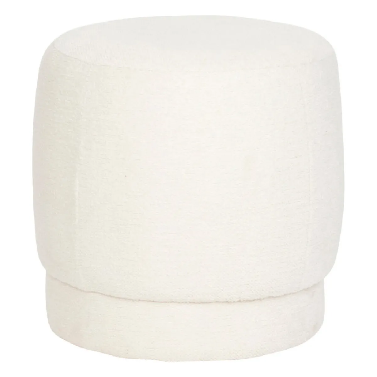 Atmosphera Blanc Pouf Rond Bouclette