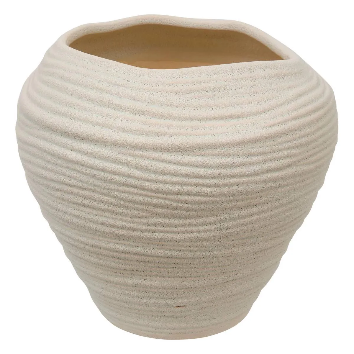 Atmosphera Blanc Vase Déco En Céramique Prudi 20Cm