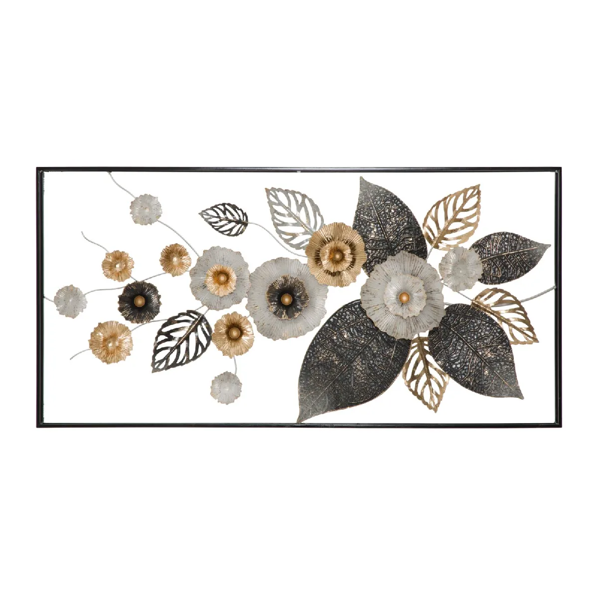 GENERIQUE - Décoration Murale Encadrée - Design Fleurs et Feuilles - 120 x 59 cm - Image 2