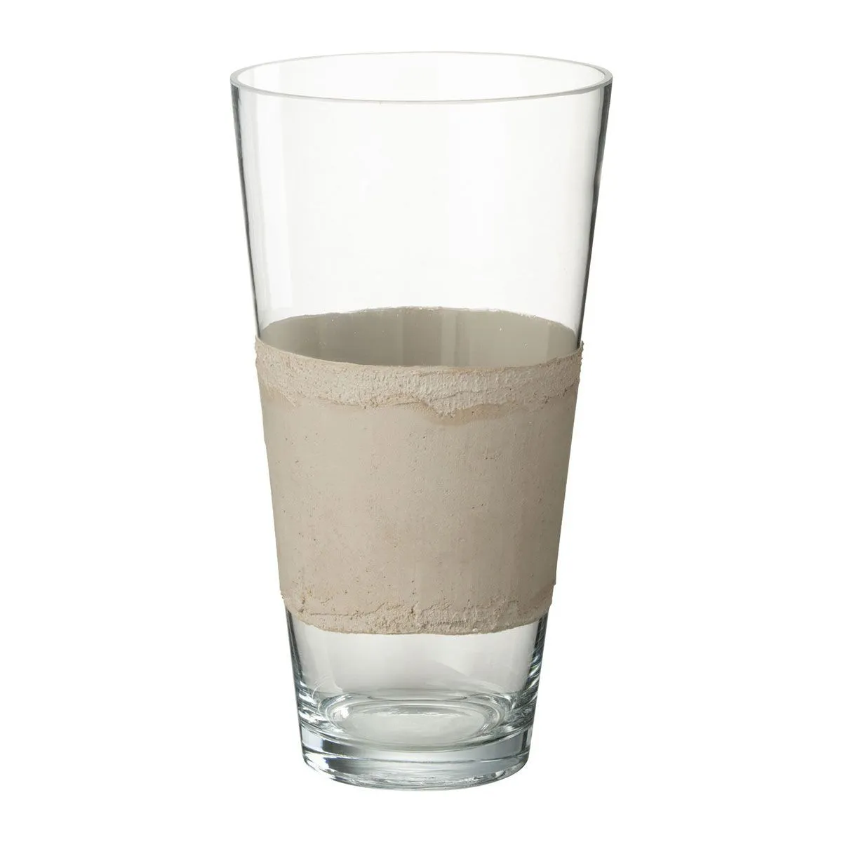 GENERIQUE - Vase Déco Delph - Verre - 35cm - Beige - Image 2