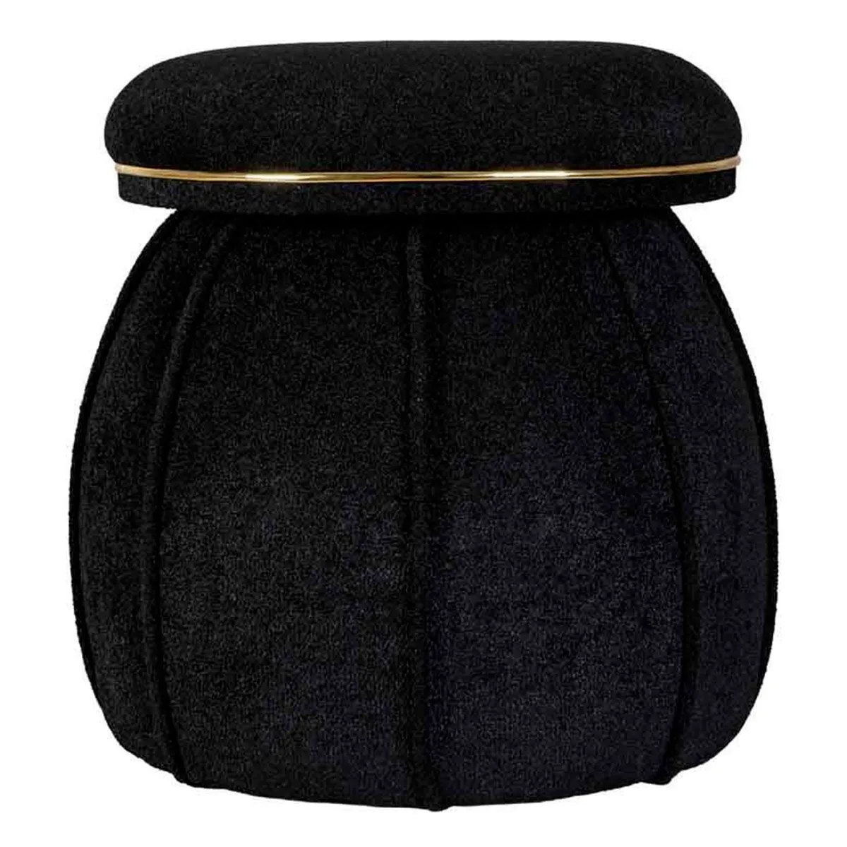 Tabouret Rond Déco Corin 55cm Noir & Or