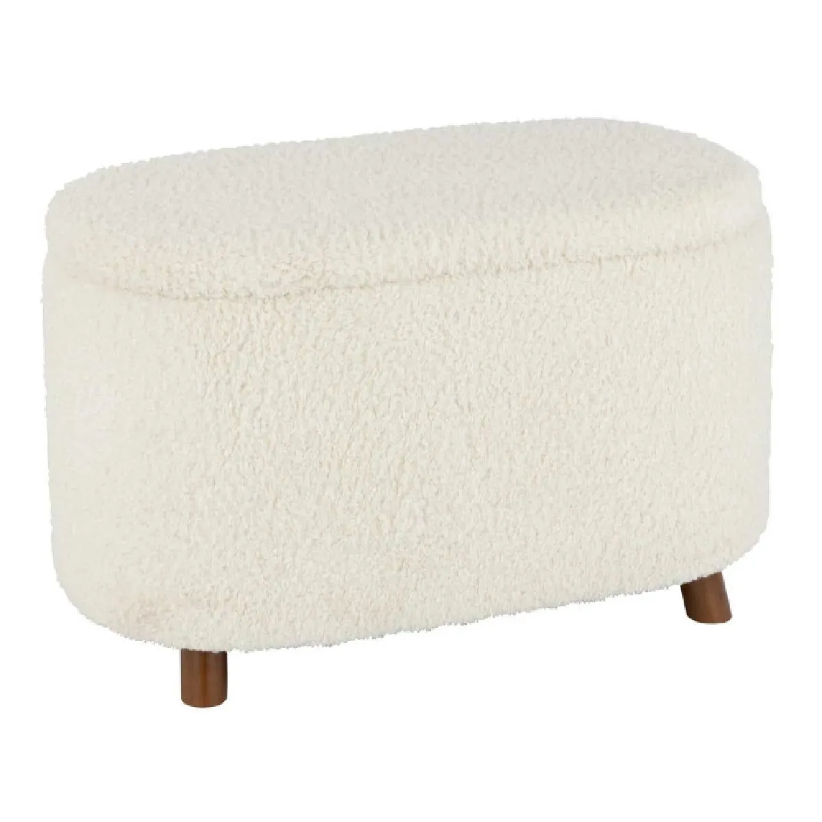 Non Communiqué Blanc Pouf & Coffre De Rangement "Teddy" 80Cm - Image 3