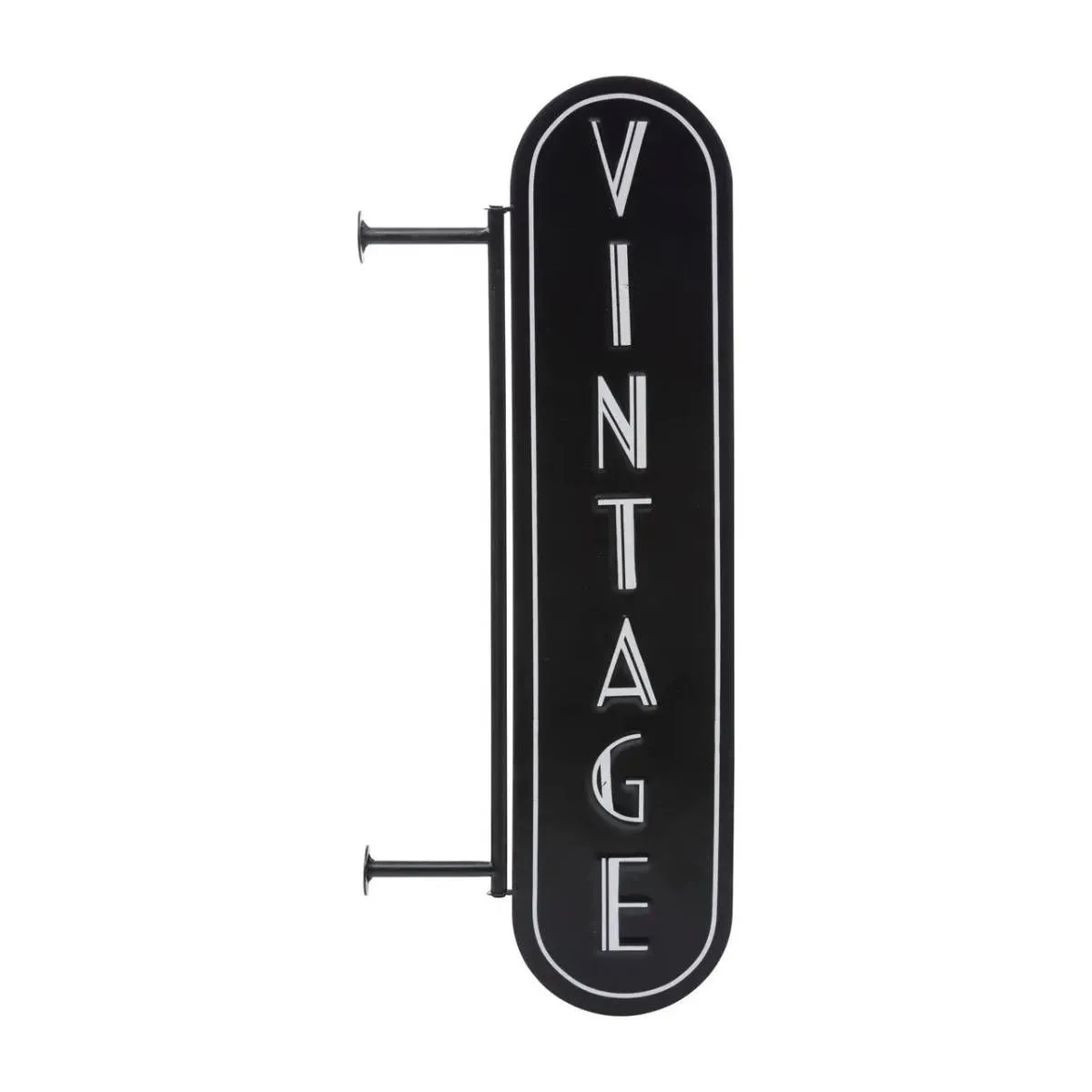 Atmosphera Noir Décoration Murale En Métal Vintage 55Cm