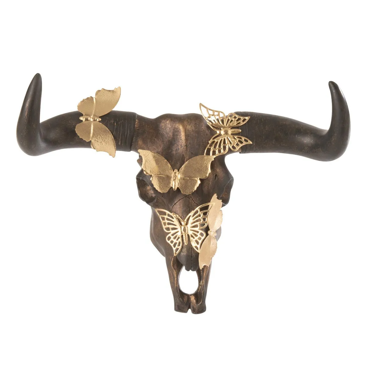 Generique Marron Crâne Déco Murale "Papillons" 30Cm - Image 2