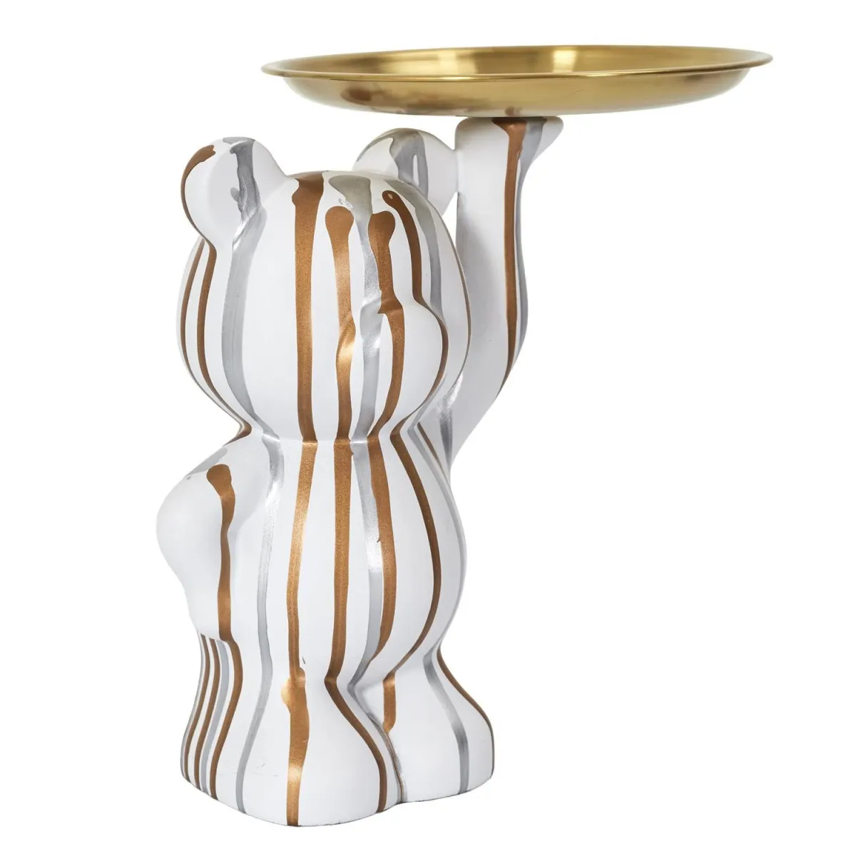 The Home Deco Factory Blanc Vide-Poche Statue Ourson 23Cm