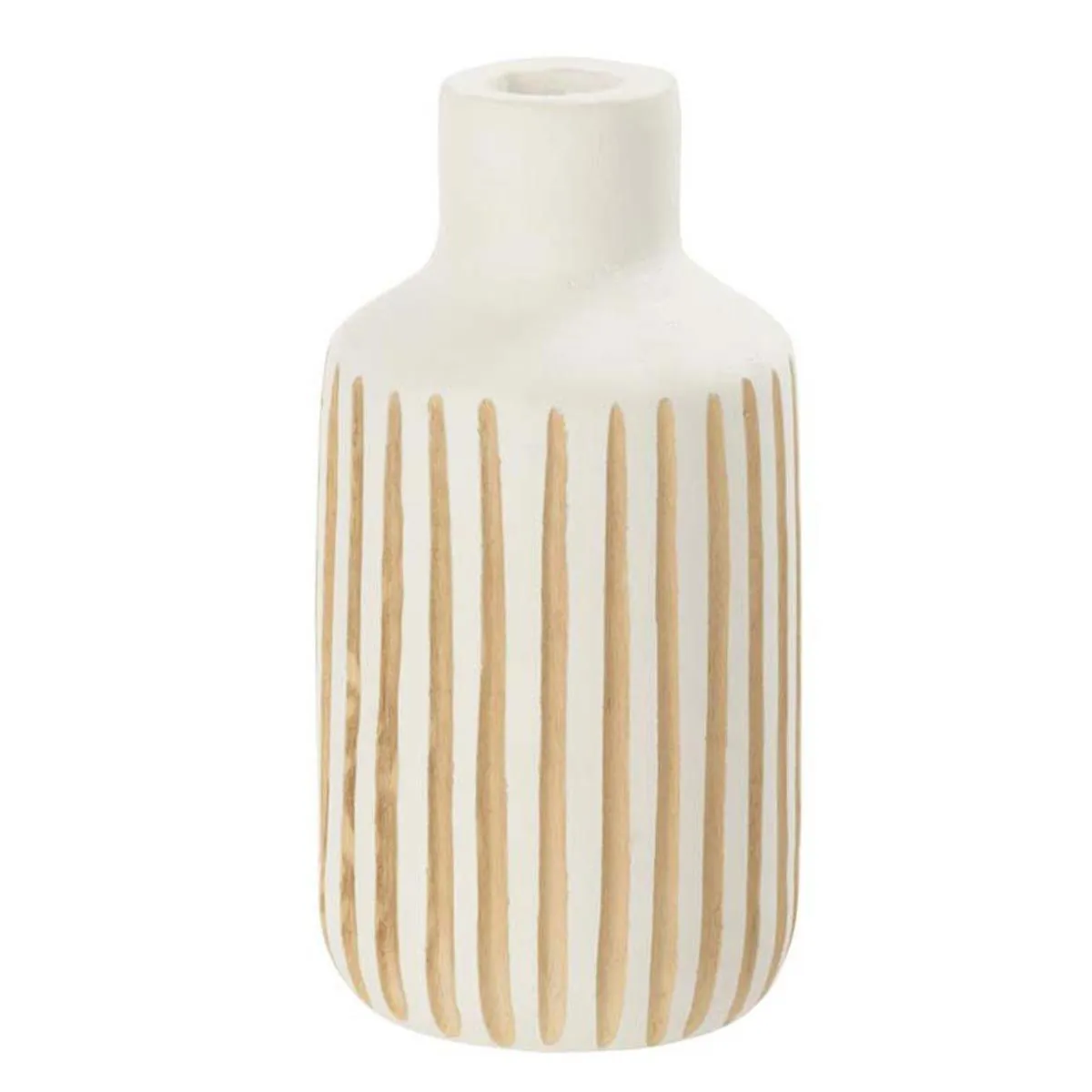 Non Communiqué Blanc Vase Design En Bois "Ying" 33Cm & Naturel - Image 3