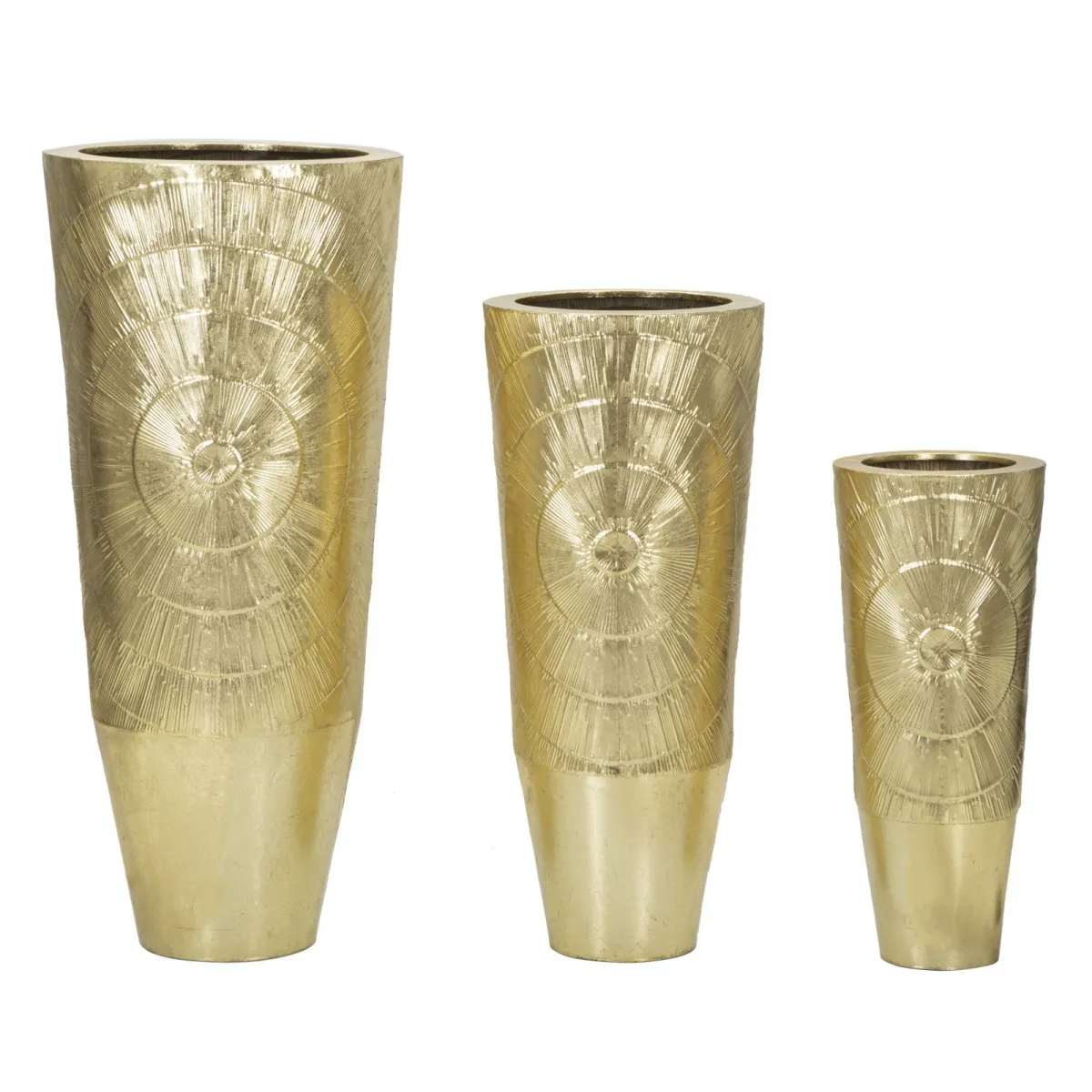 Mauro Ferretti Paris Prix Lot De 3 Vases Métal Goldely - Or