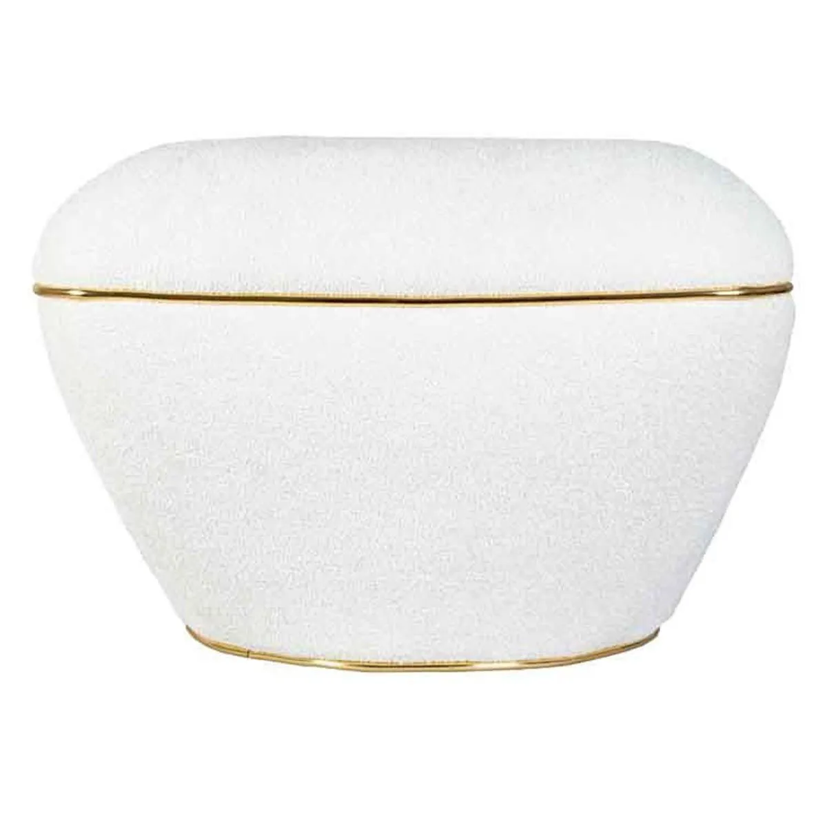 Tabouret Carré Déco Contessa 60cm Blanc & Or