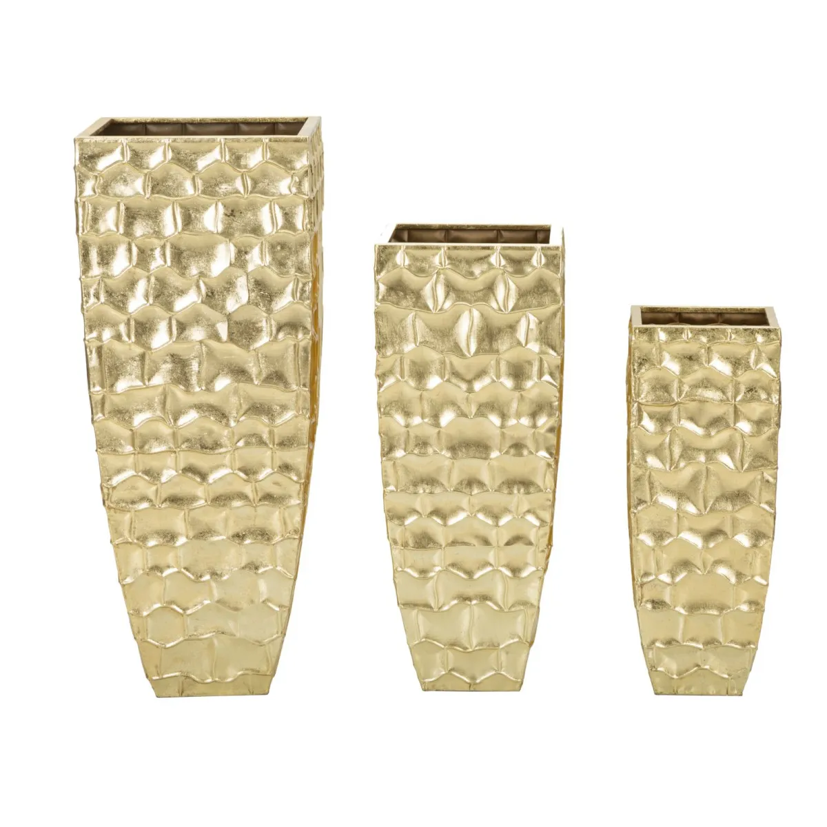 Mauro Ferretti Paris Prix Lot De 3 Vases Métal Glody - Or