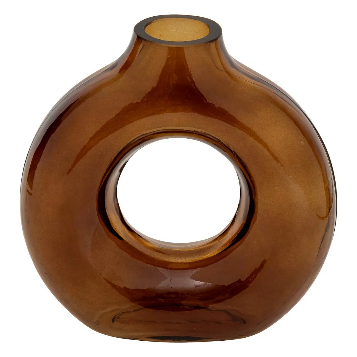 Atmosphera Vase Rond En Verre - Ambre