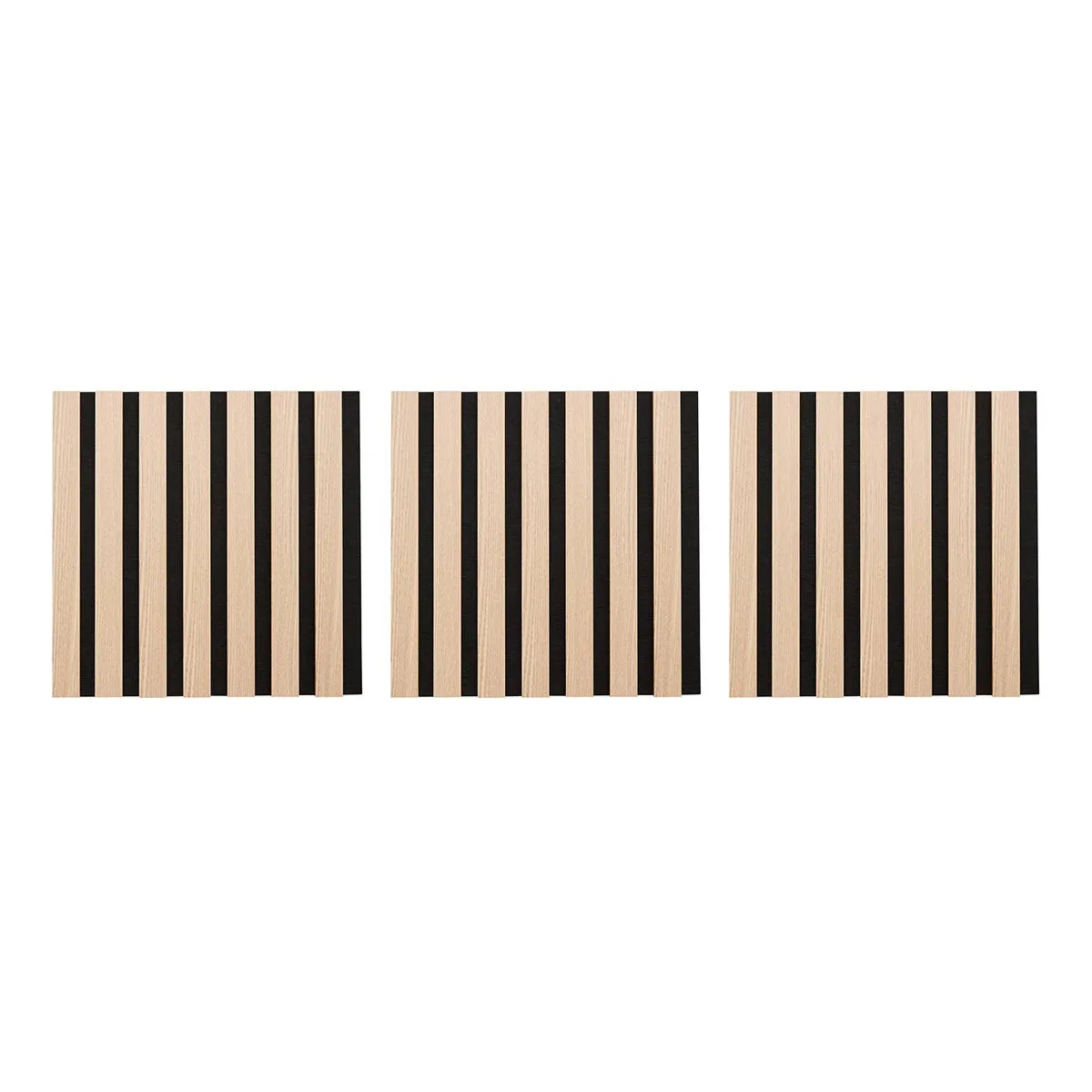 Panneaux dcoratifs muraux Crateur d'intrieur Colva Lot de 3 en MDF et Polyester 30x30cm Naturel