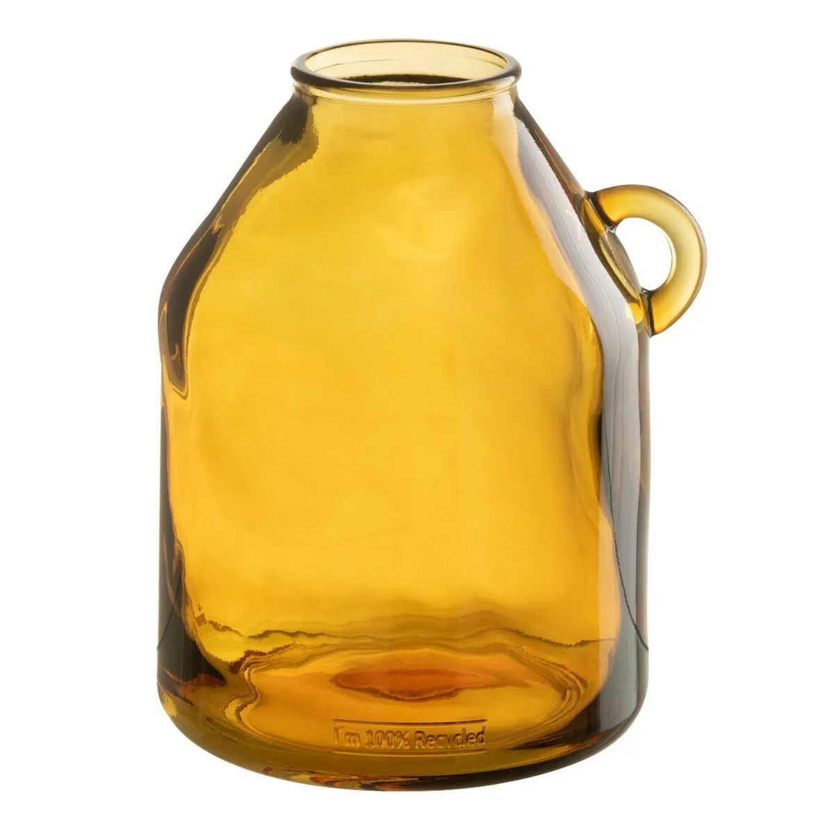 Generique Jaune Vase Anse En Verre "Bouteille" 25Cm Ocre - Image 3