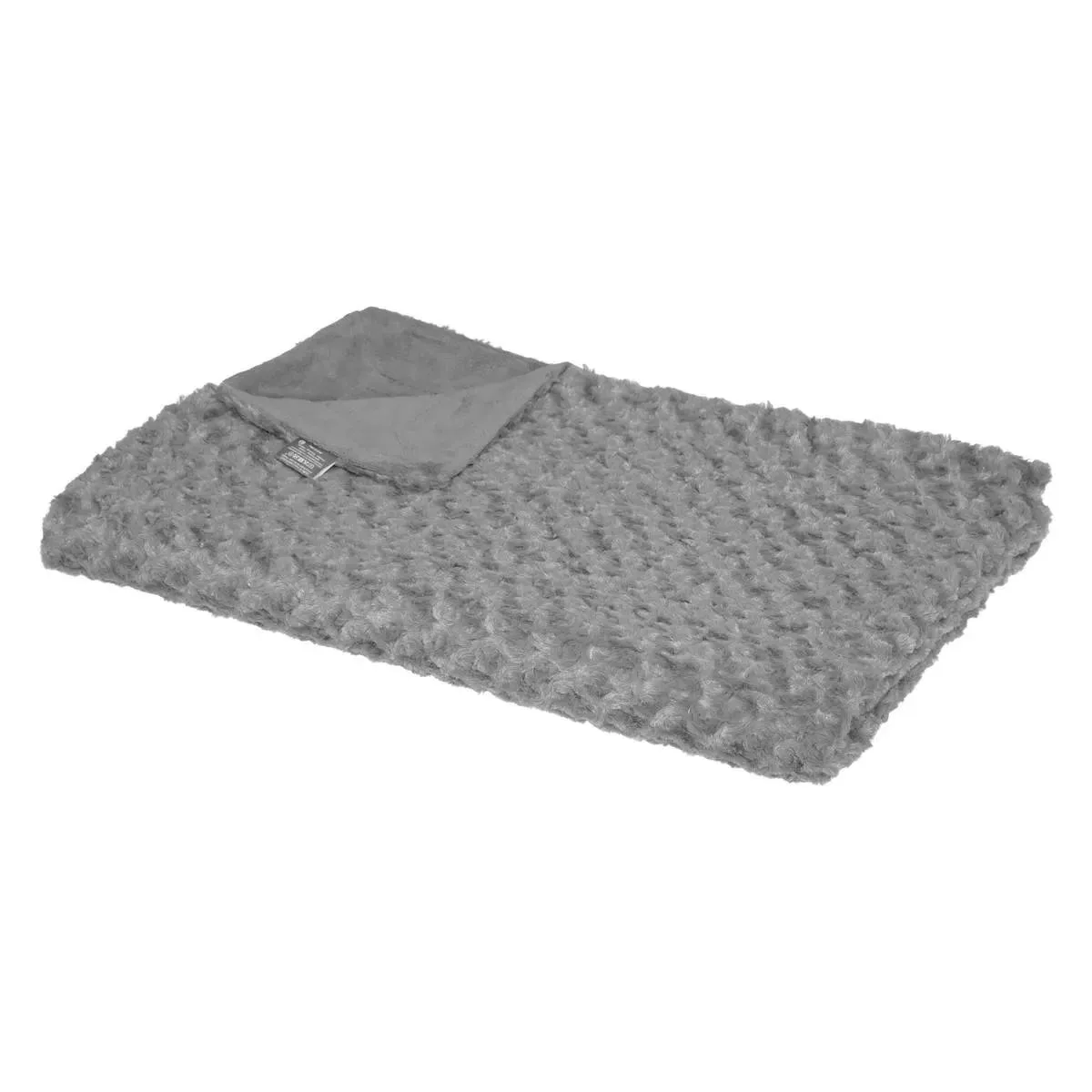 ATMOSPHERA Plaid Imitation Fourrure Boucl&eacute;e 120x160cm Gris