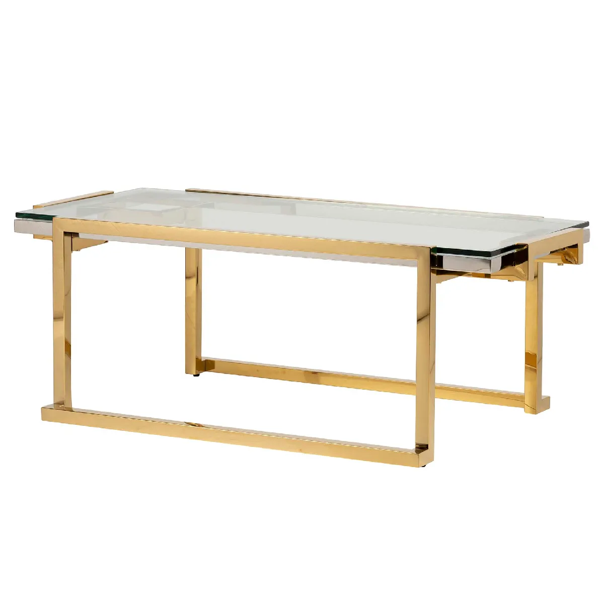 Comparer les prix de Table basse Novosibirsk en acier inoxydable 120 x 60 x 45 cm