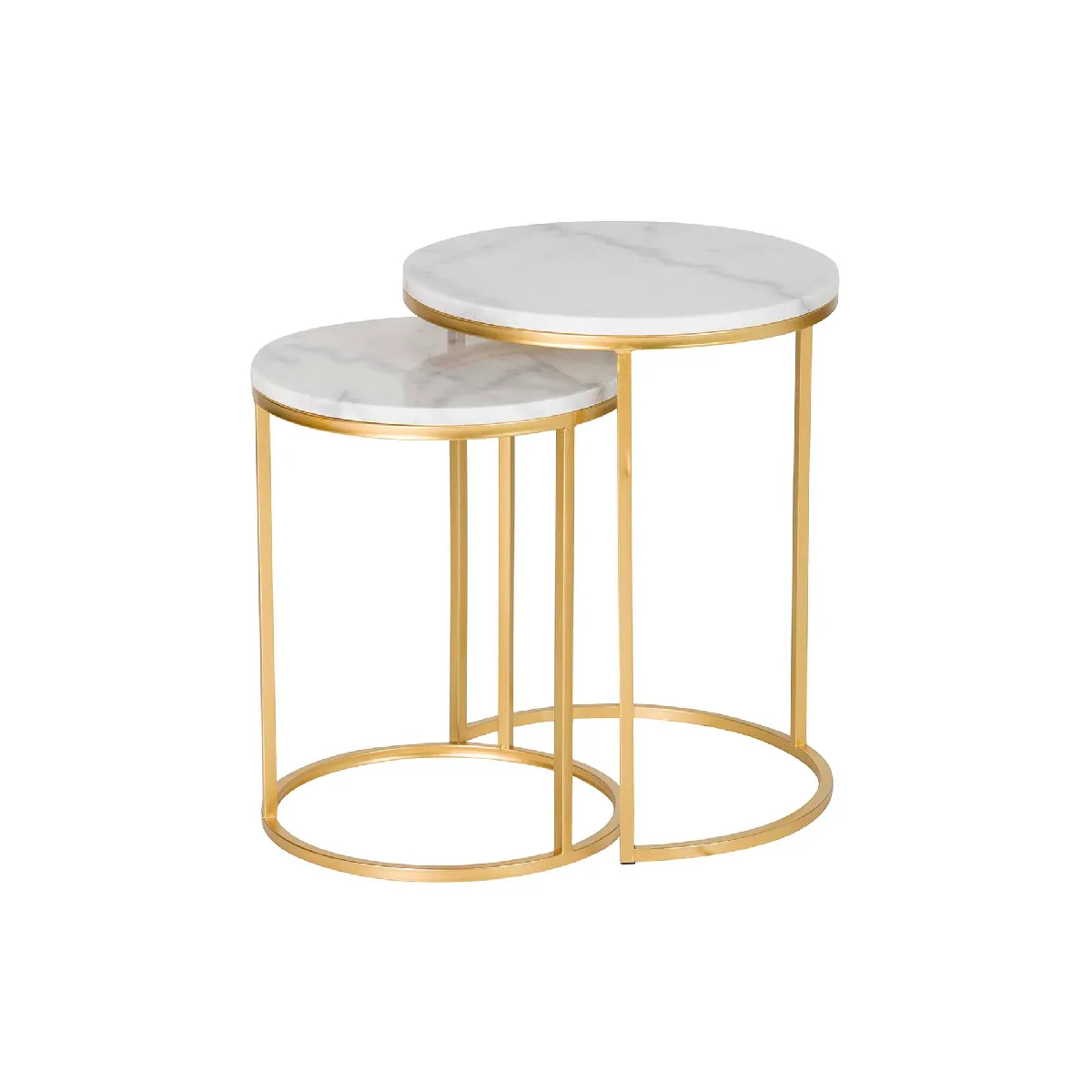 Meilleurs prix pour Ensemble de 2 tables en métal effet marbre 41 x 41 x 50 cm et 35 x 35 x 43 cm