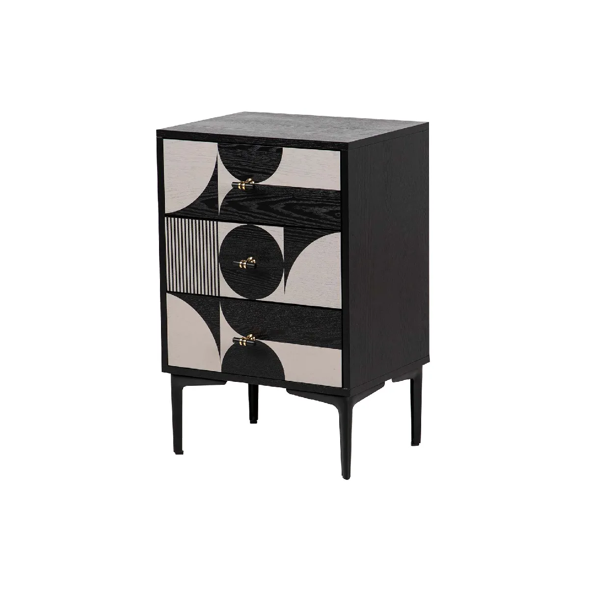 Meilleurs prix pour Table de chevet à 3 tiroirs, MDF et métal, 46 x 35 x 70 cm