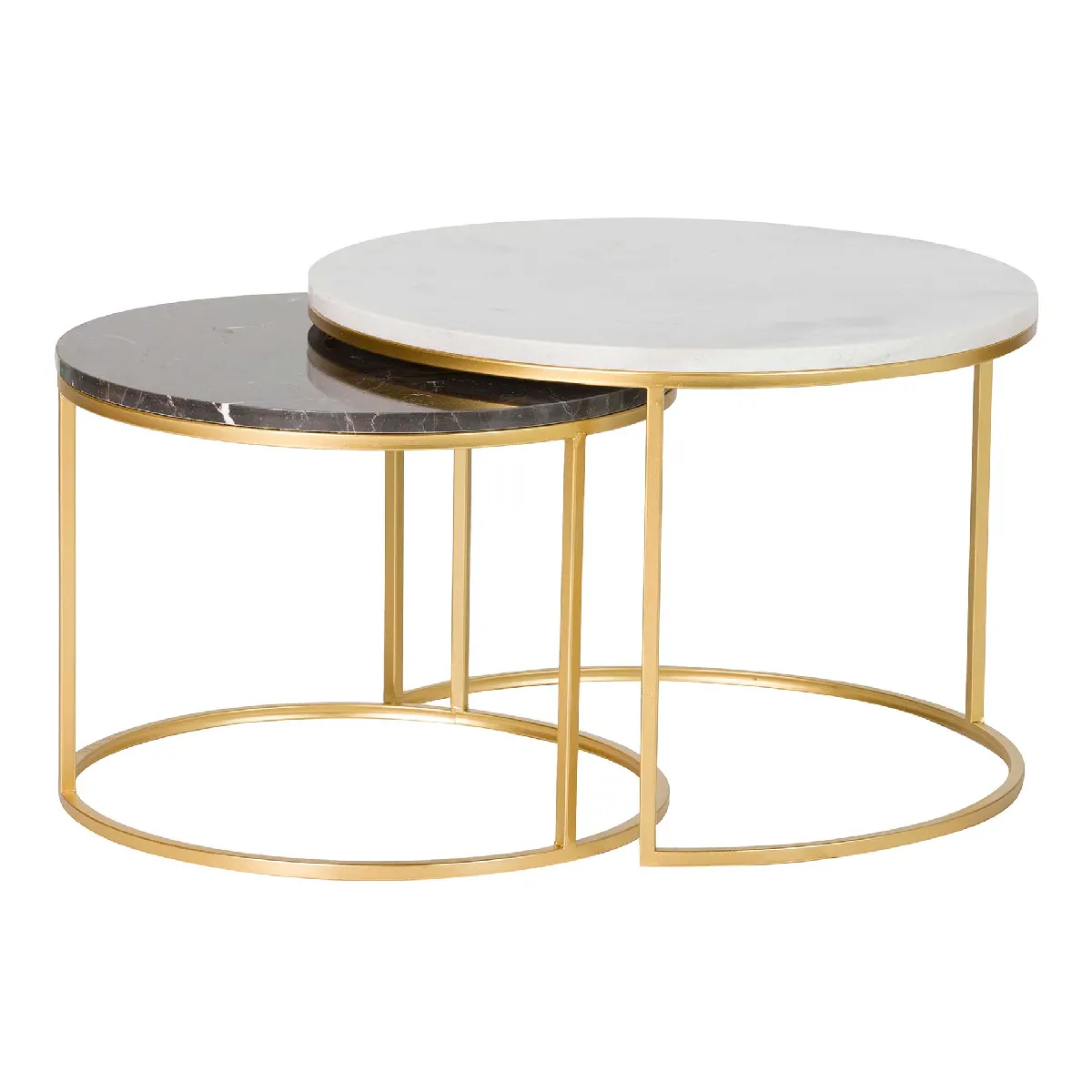 Meilleurs prix pour Lot de 2 tables gigognes blanc/noir 60 x 60 x 41 cm et 50 x 50 x 38 cm