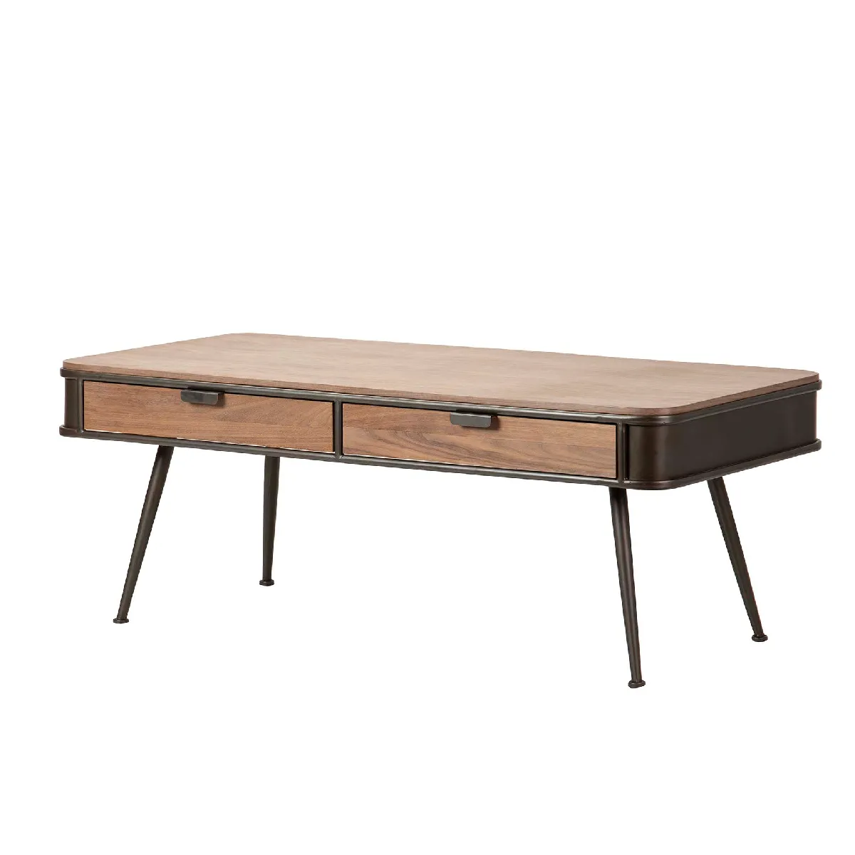 Comparer les prix de Table basse en bois et métal marron et noir 140 x 71 x 54 cm