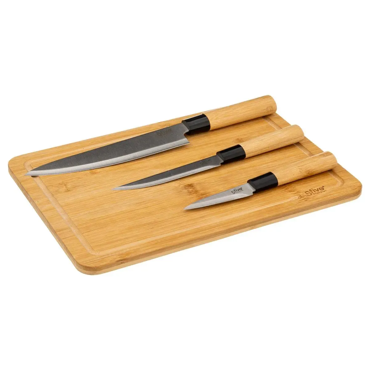Planche à Découper & Couteaux Bambou 35cm Naturel
