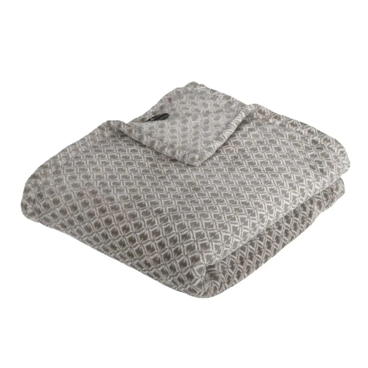 ATMOSPHERA Plaid Flanelle Imprim&eacute; Otto 125x150cm Gris