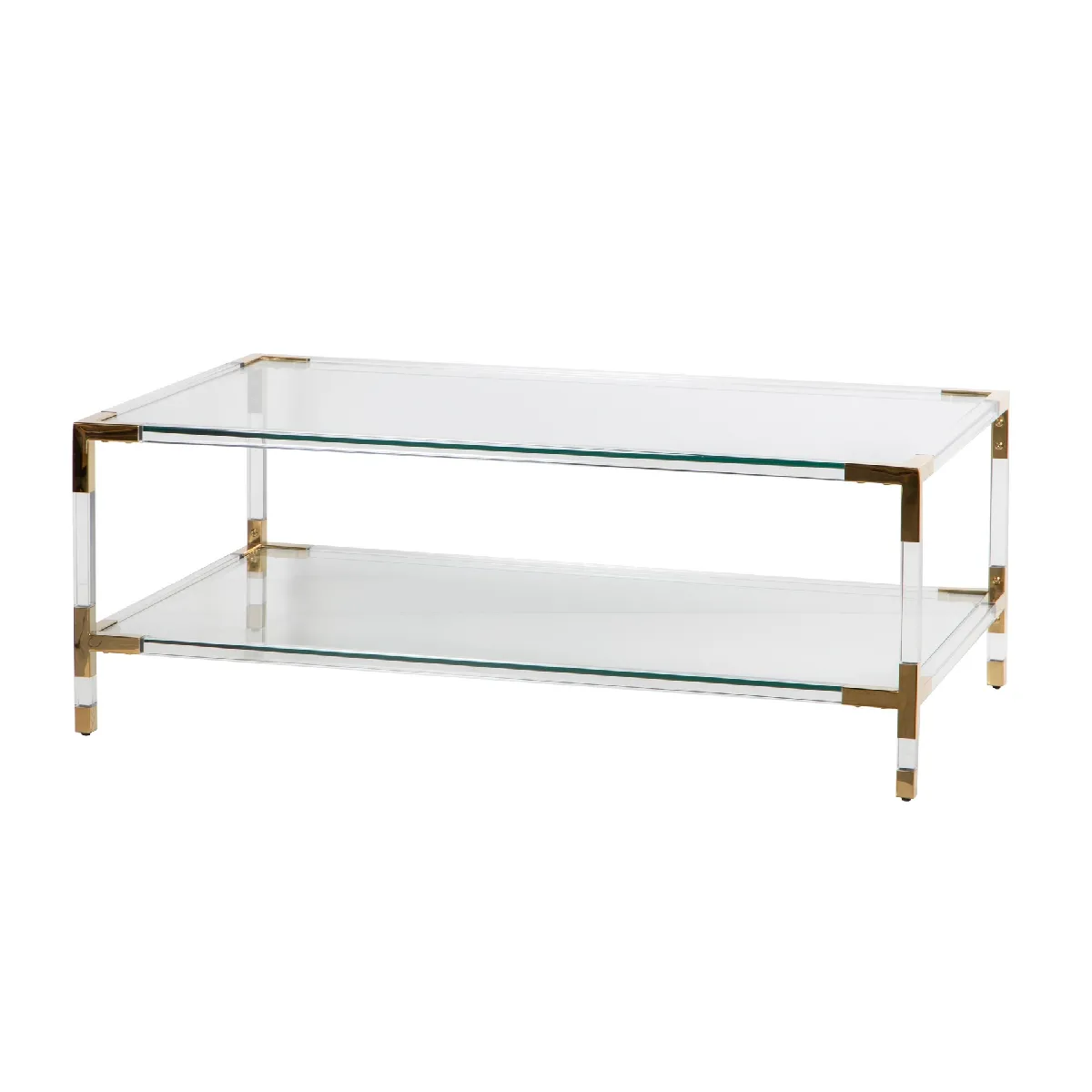 Comparer les prix de Table basse Lexington en acier inoxydable et verre 120 x 70 x 46 cm
