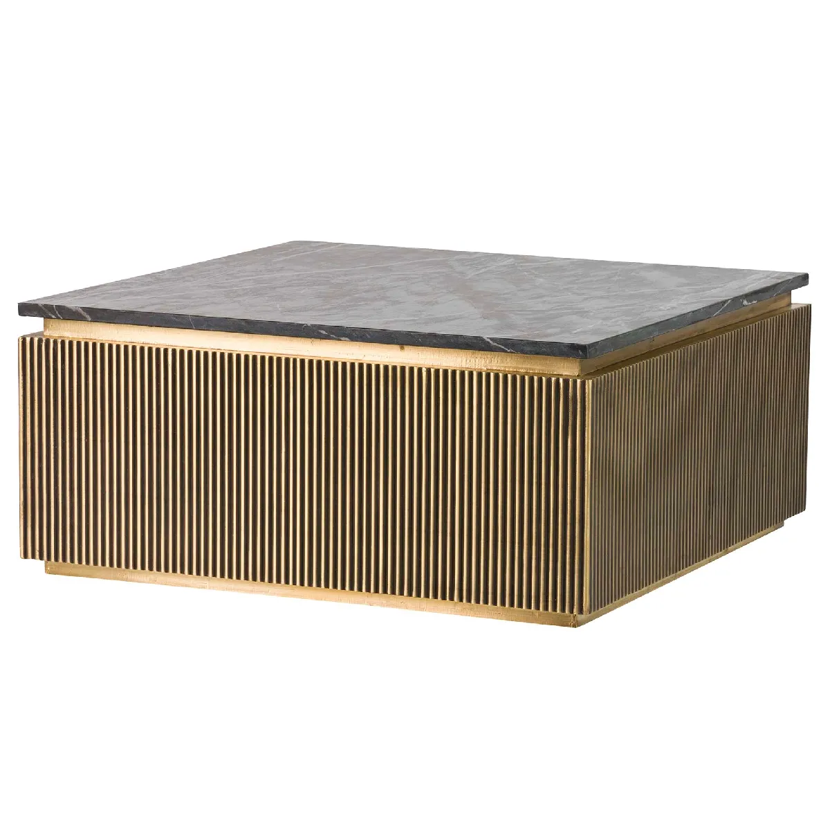 Comparer les prix de Table basse Lumina Stone en métal et MDF 90 x 90 x 40 cm