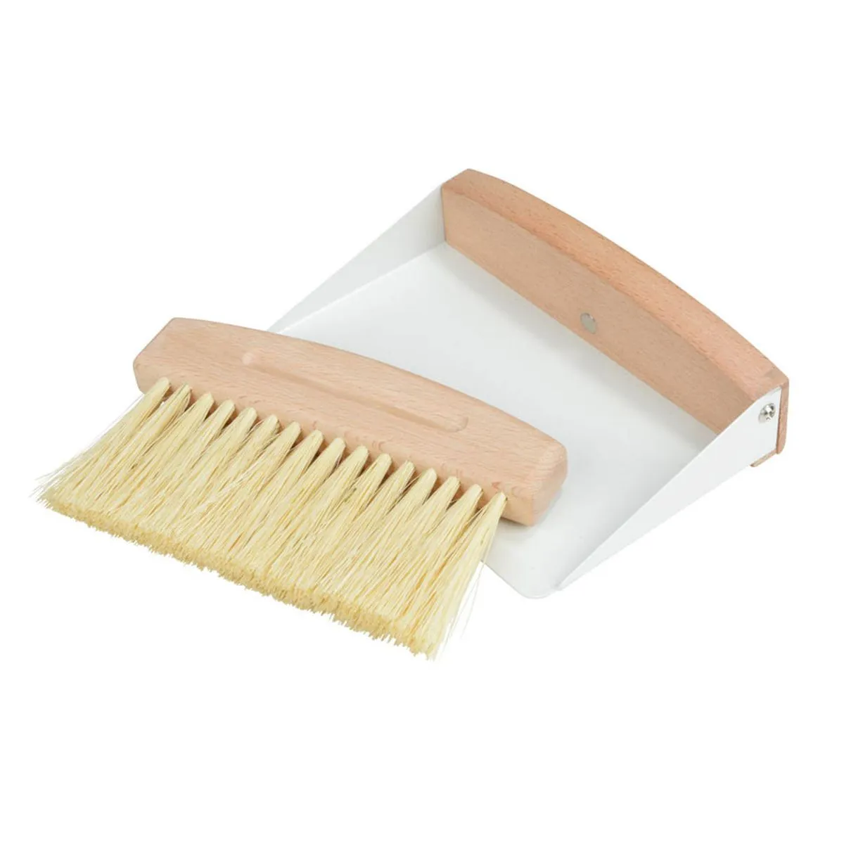 Homea Blanc Mini-Pelle & Balayette En Bois Vintage 15Cm