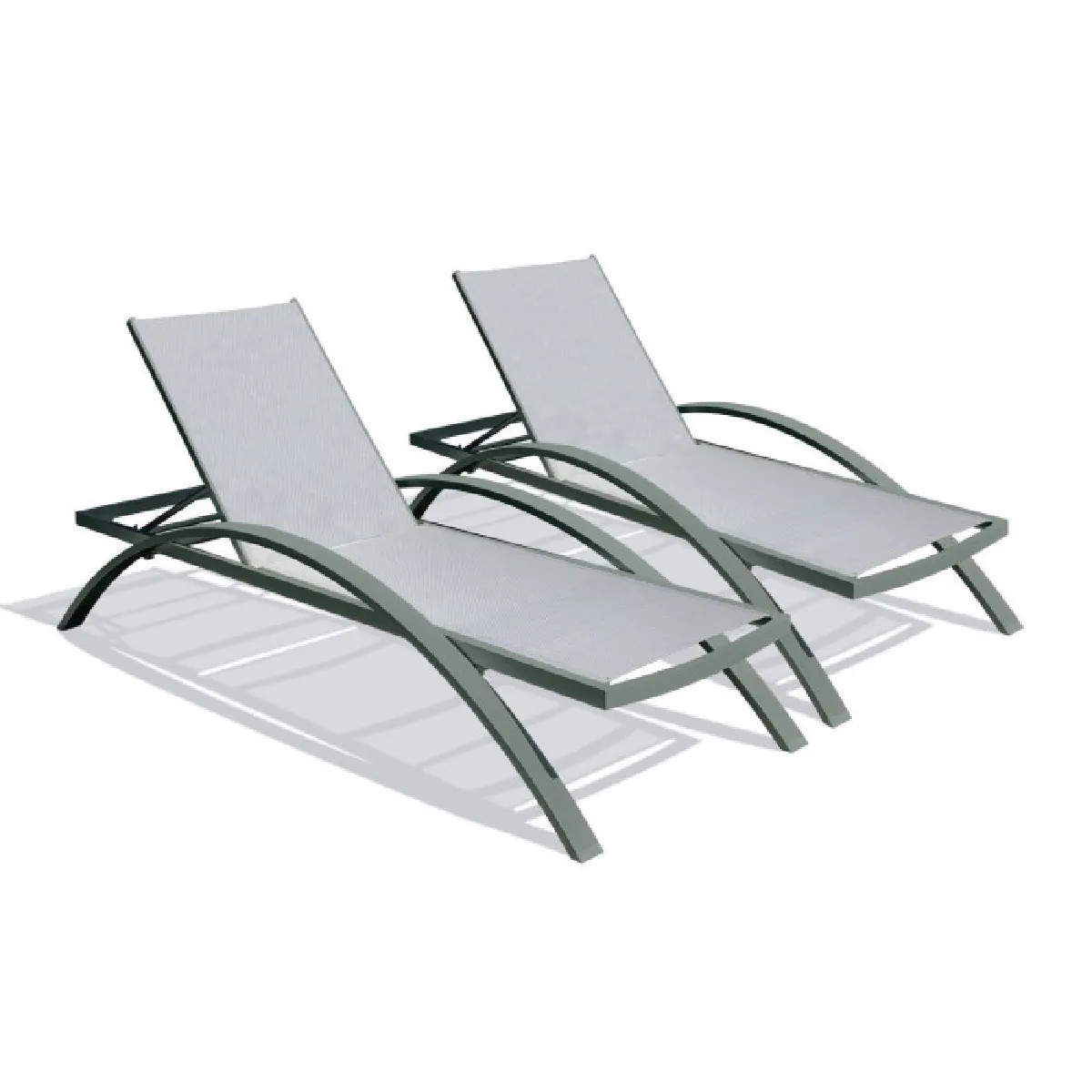 Paris Prix Lot De 2 Bains De Soleil Empilables - Kaki