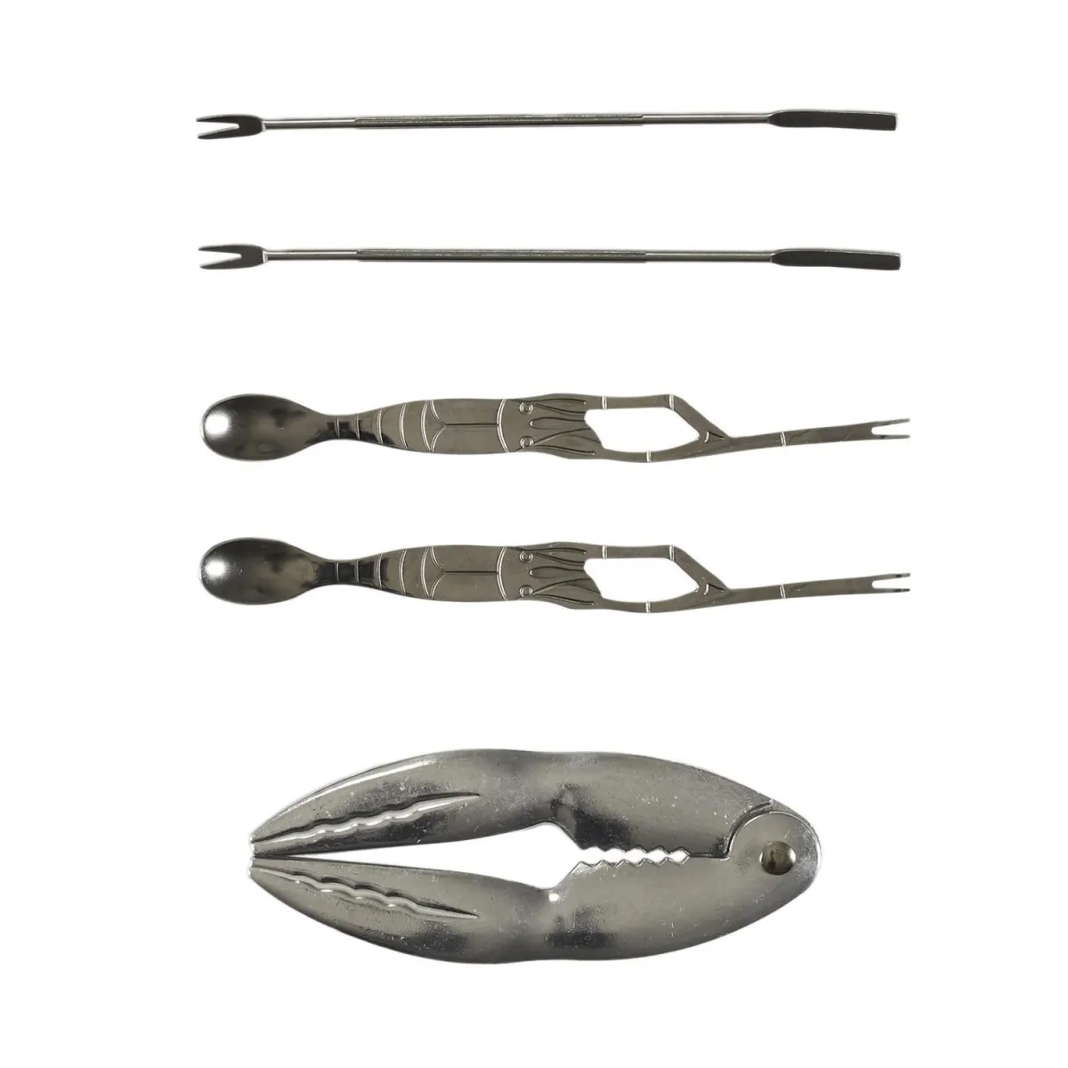 Non Communiqué Gris Coffret D'ustensiles Crustacés "5 Pièces" 20Cm - Image 2