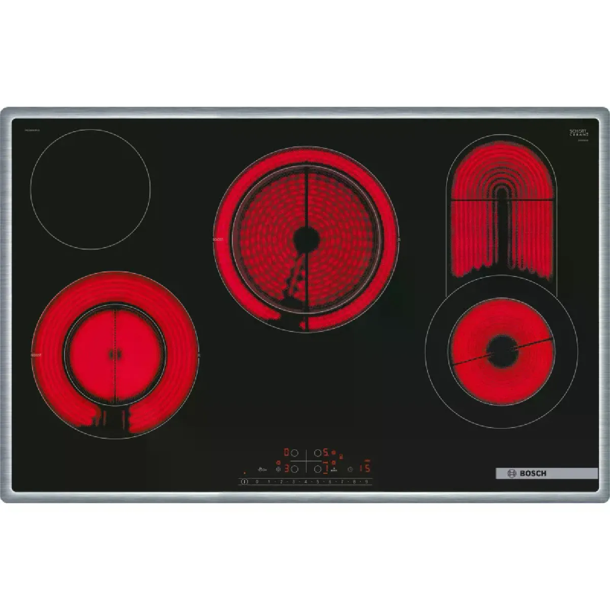 Bosch Serie PKC845FP1D Vitrocéramique inox 4 foyers - vue 2