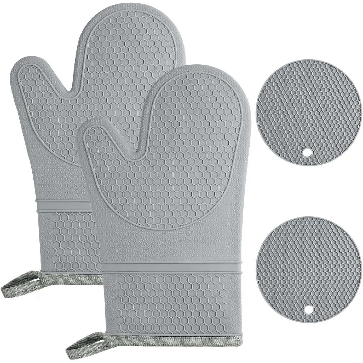 Vendos85 Gris Gants De Cuisine Silicone Anti-Chaleur 29 Cm