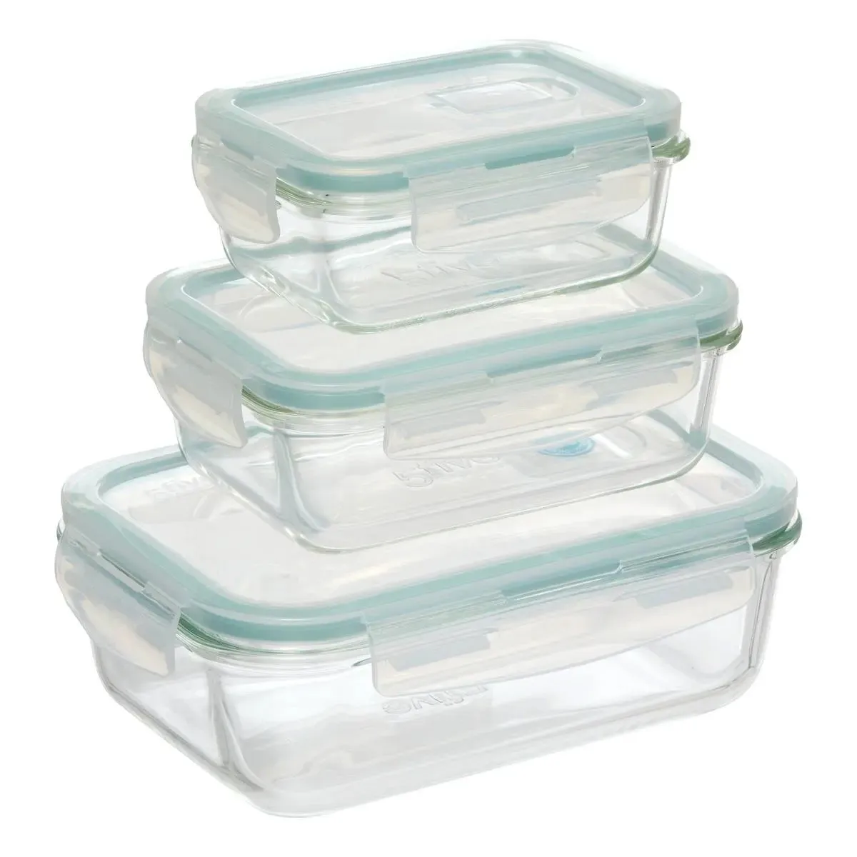 FIVE Simply Smart - Lot de 3 Botes de Conservation Clipeat 19cm Bleu