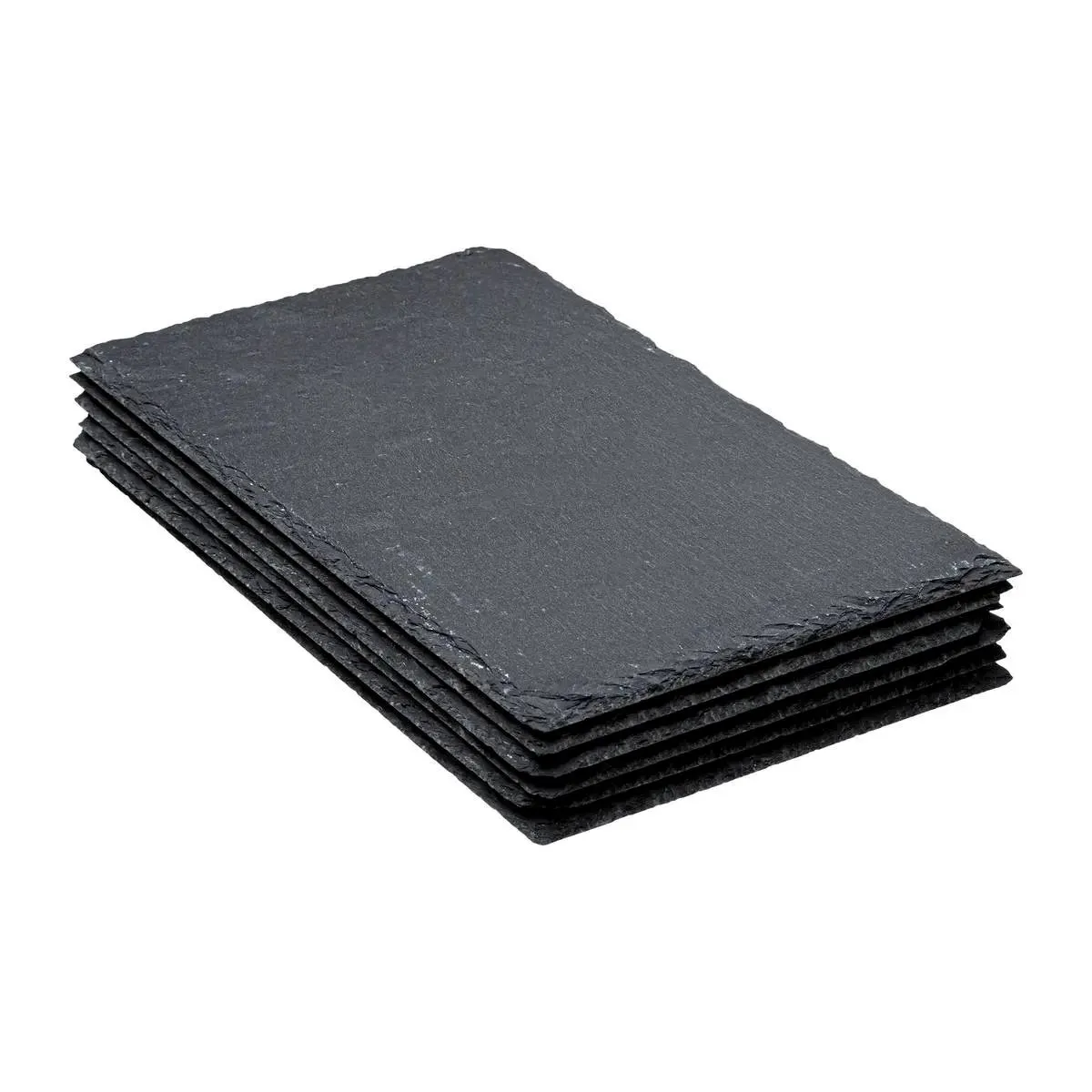 Lot de 6 Assiettes Plates Ardoise II 30cm Gris
