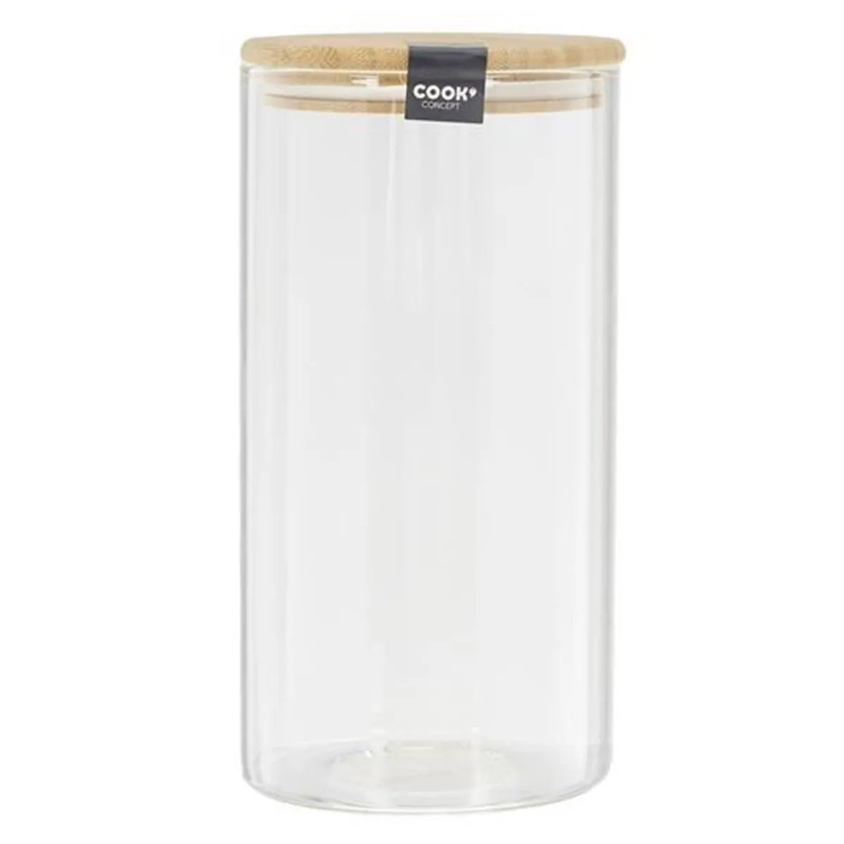 Paris Prix Bocal En Verre Bambou 1,2L Transparent