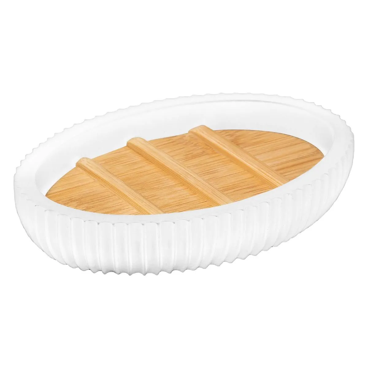 Five Simply Smart Blanc Porte-Savon En Résine Déco Natureo - 12,5 Cm