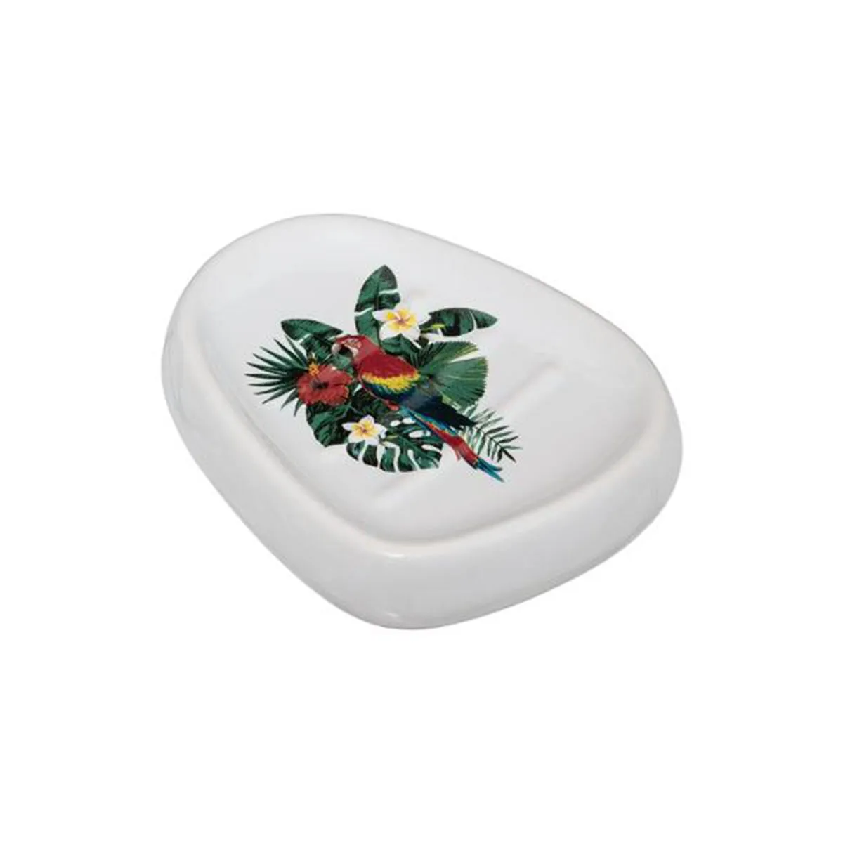 Five Simply Smart Blanc Porte-Savon En Grès Tropical - 12 Cm